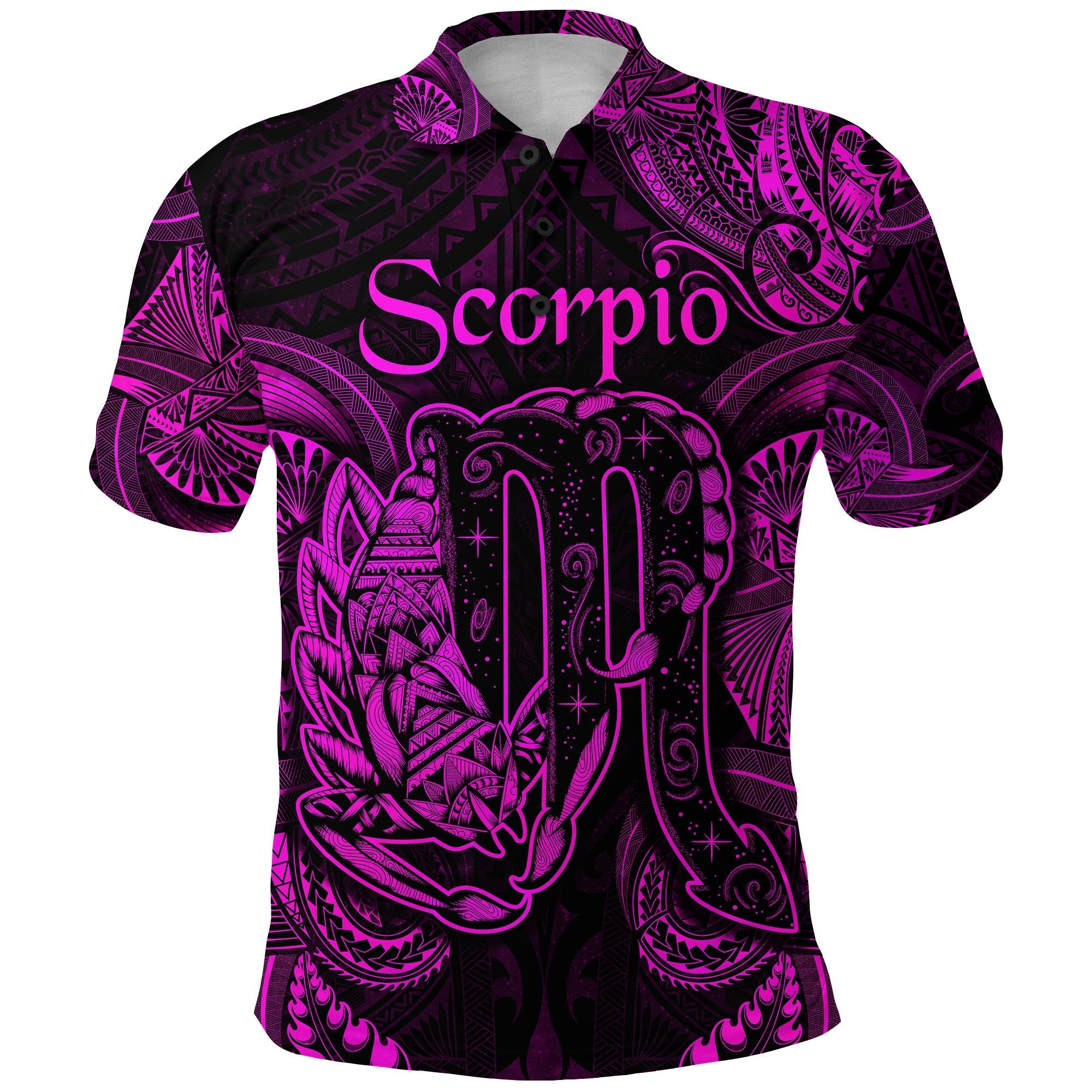 Scorpio Zodiac Polynesian Polo Shirt Unique Style Pink LT8 - Wonder Print Shop