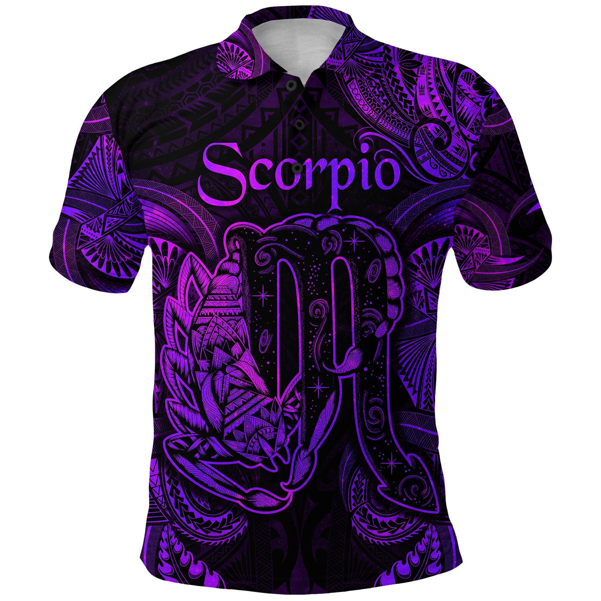 Scorpio Zodiac Polynesian Polo Shirt Unique Style Purple LT8 - Wonder Print Shop