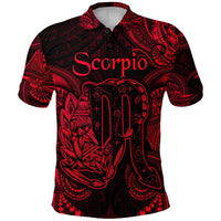 Scorpio Zodiac Polynesian Polo Shirt Unique Style Red LT8 - Wonder Print Shop