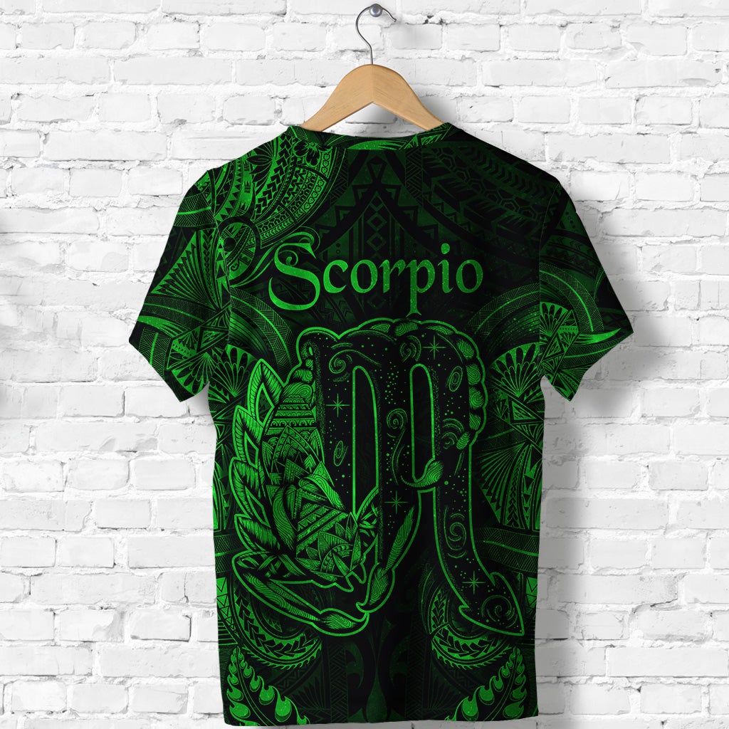 Scorpio Zodiac Polynesian T Shirt Unique Style Green LT8 - Wonder Print Shop