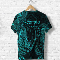 Scorpio Zodiac Polynesian T Shirt Unique Style Turquoise LT8 - Wonder Print Shop