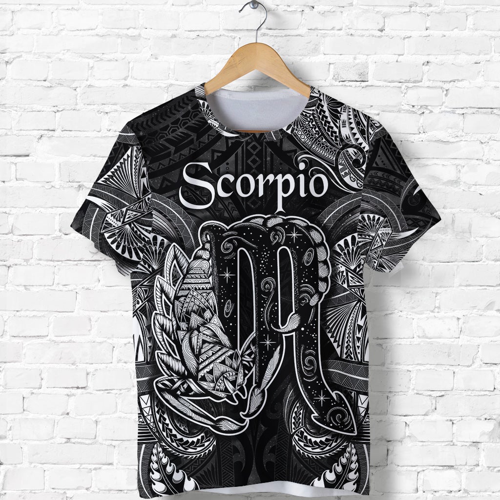 Scorpio Zodiac Polynesian T Shirt Unique Style Black LT8 - Wonder Print Shop