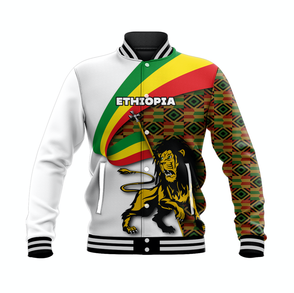 (Custom Personalised) Ethiopia Baseball Jacket Model Style LT16 - Wonder Print Shop