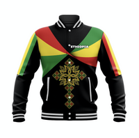 (Custom Personalised) Ethiopia Baseball Jacket Stylized flags LT16 - Wonder Print Shop