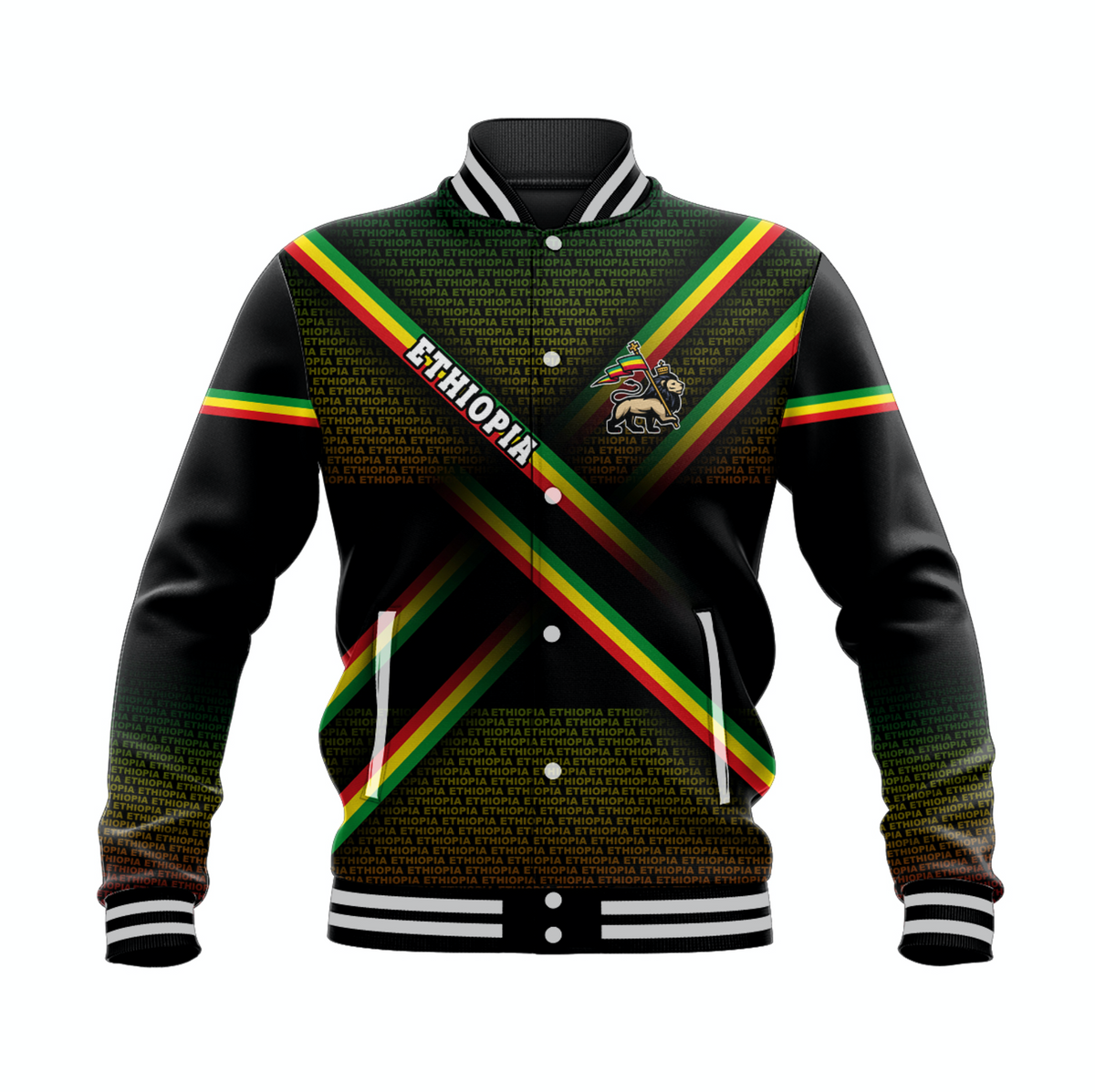 (Custom Personalised) Ethiopia Baseball Jacket Typography LT16 - Wonder Print Shop