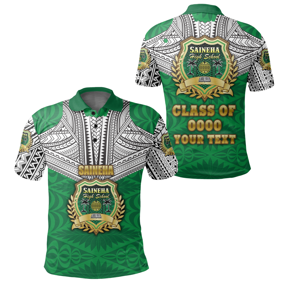 Custom Saineha Tonga Polo Shirt Polynesian tattoo Class of LT16 - Wonder Print Shop