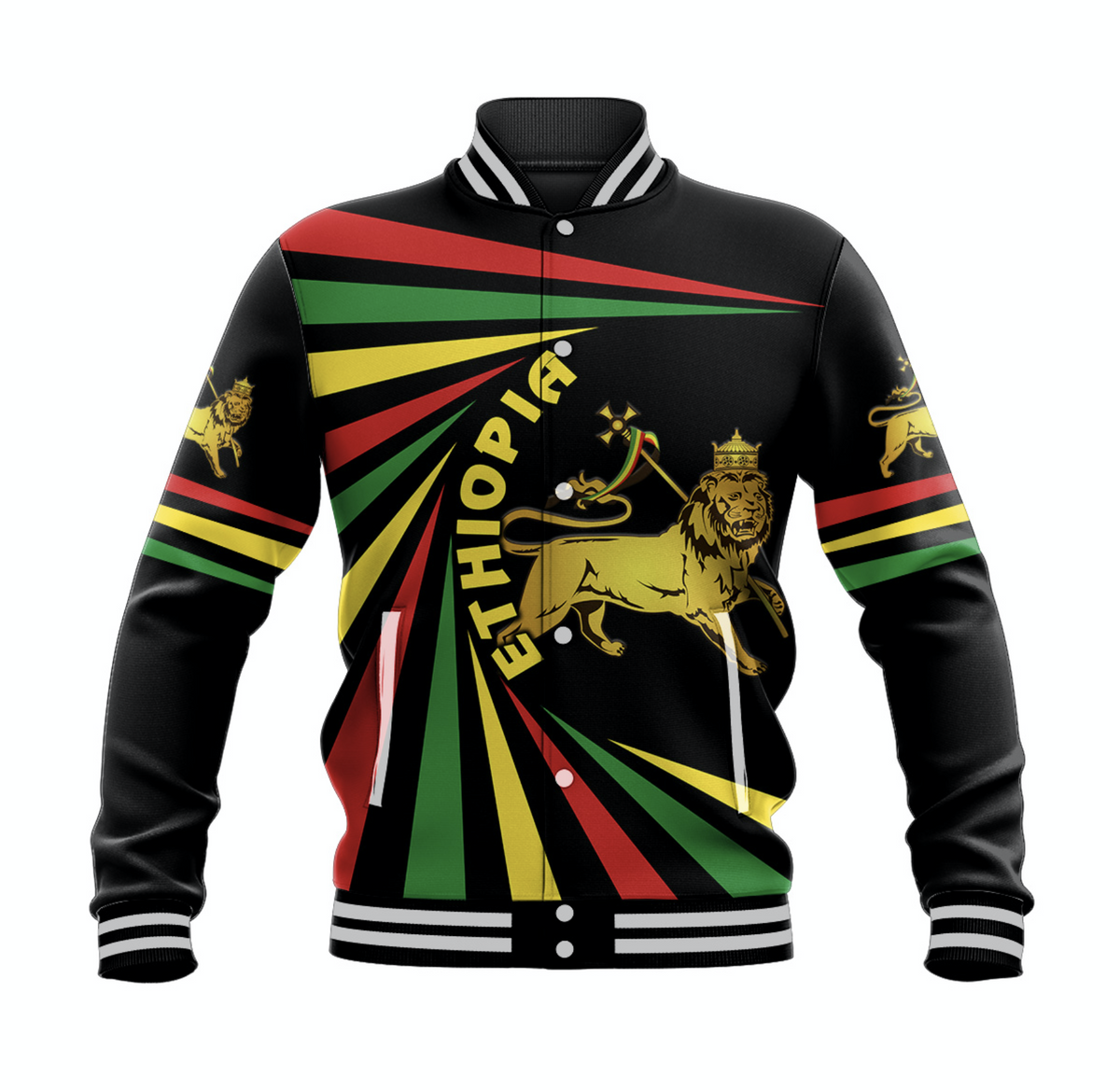 Ethiopia Lion Of Judah Baseball Jacket Creative Style LT8 - Wonder Print Shop