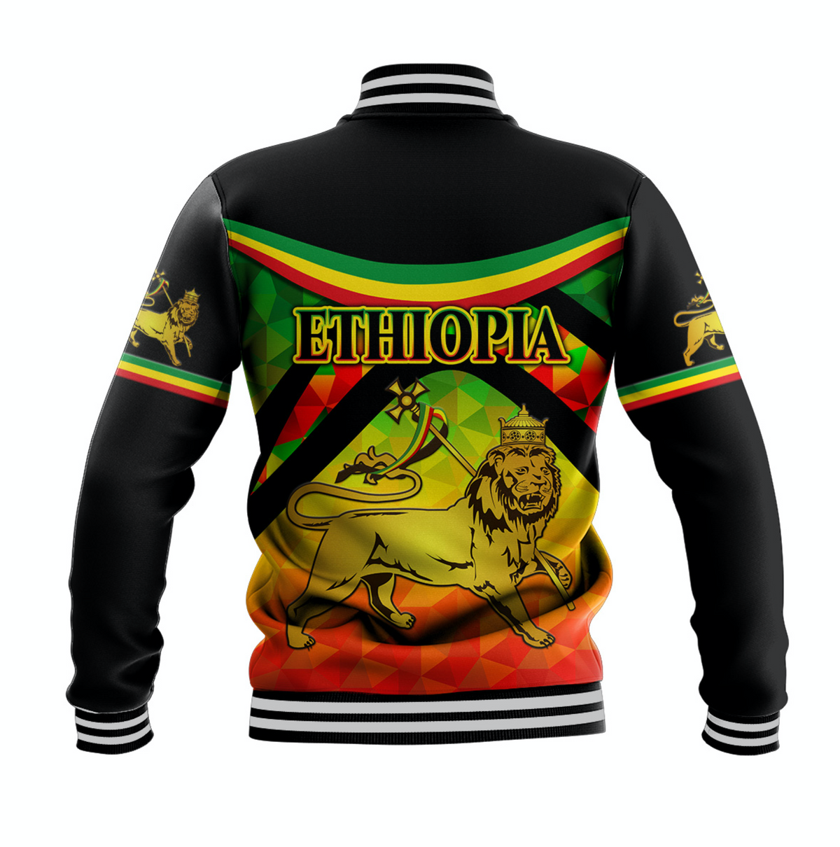 Ethiopia Lion Of Judah Baseball Jacket Vibes Version LT8 - Wonder Print Shop