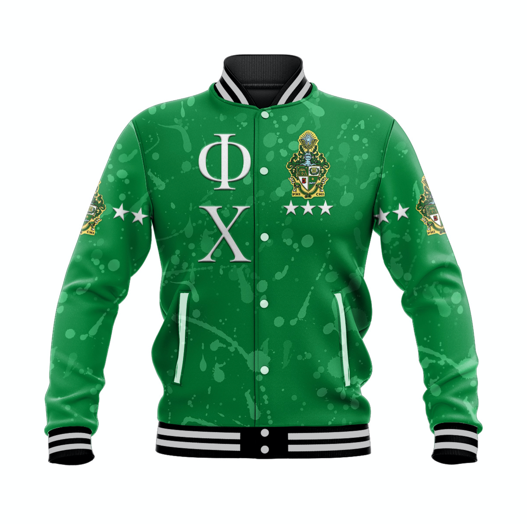Phi Chi Baseball Jacket Simple Style LT8 - Wonder Print Shop