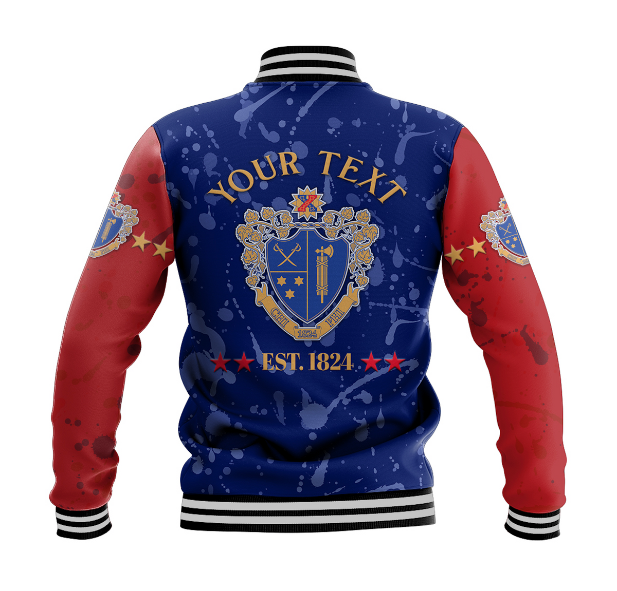 (Custom Personalised) Chi Phi Baseball Jacket Simple Style Blue Scarlet LT8 - Wonder Print Shop