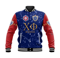 Chi Phi Baseball Jacket Original Style Blue Scarlet LT8 - Wonder Print Shop
