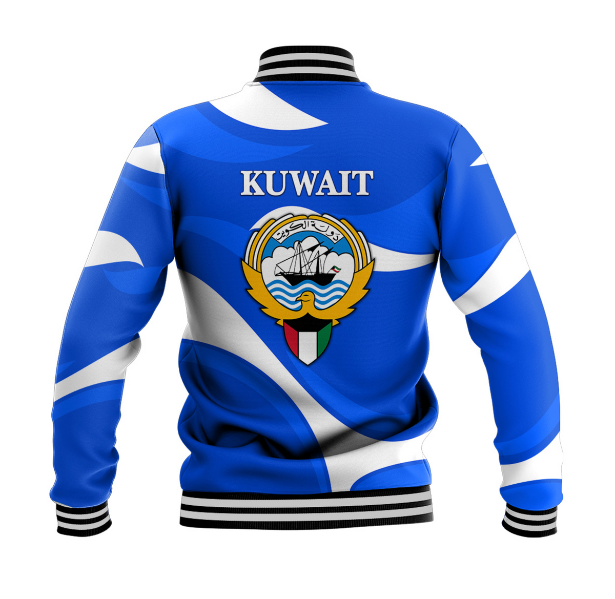 Kuwait Baseball Jacket Sporty Style - Blue LT8 - Wonder Print Shop