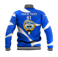 (Custom Personalised) Kuwait Baseball Jacket Sporty Style - Blue LT8 - Wonder Print Shop