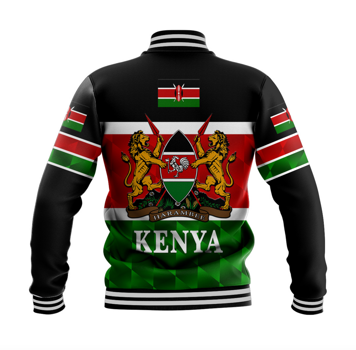 Kenya Coat Of Arms Baseball Jacket Flag Vibes LT8 - Wonder Print Shop