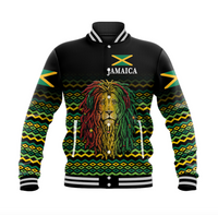 Jamaica Baseball Jacket Unique Rastafarian Lion - Flag Vibes LT8 - Wonder Print Shop