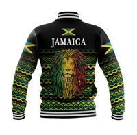 Jamaica Baseball Jacket Unique Rastafarian Lion - Flag Vibes LT8 - Wonder Print Shop