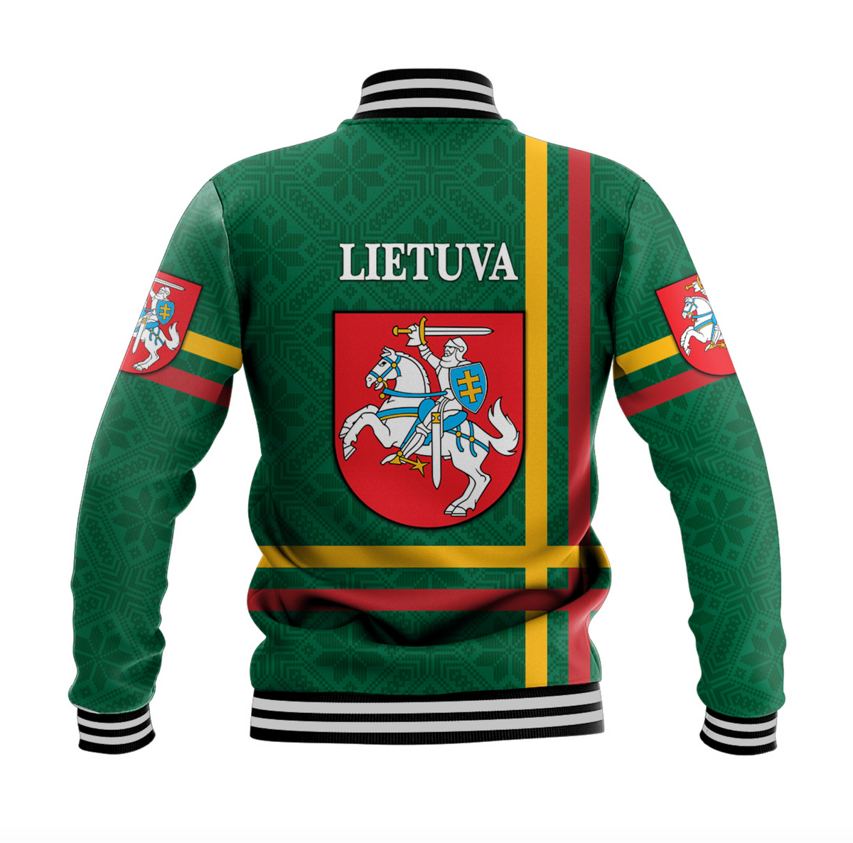 Lithuania Baseball Jacket Coat Of Arms Lietuva Flag Style - Green LT8 - Wonder Print Shop