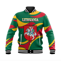 Lithuania Baseball Jacket Coat Of Arms Lietuva Sporty Style LT8 - Wonder Print Shop