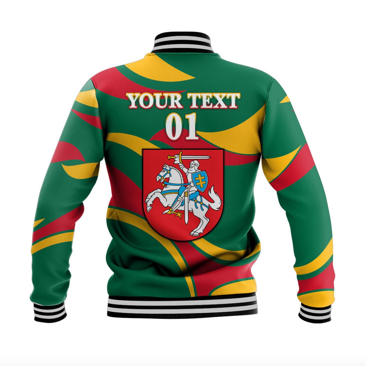 (Custom Personalised) Lithuania Baseball Jacket Coat Of Arms Lietuva Sporty Style LT8 - Wonder Print Shop
