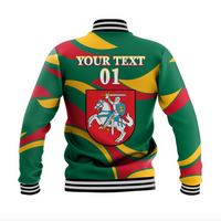 (Custom Personalised) Lithuania Baseball Jacket Coat Of Arms Lietuva Sporty Style LT8 - Wonder Print Shop