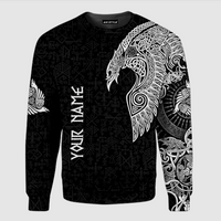 (Custom) Viking Clothing - Viking Raven Tattoo Black Sweatshirt RLT12 - Wonder Print Shop