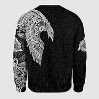 (Custom) Viking Clothing - Viking Raven Tattoo Black Sweatshirt RLT12 - Wonder Print Shop