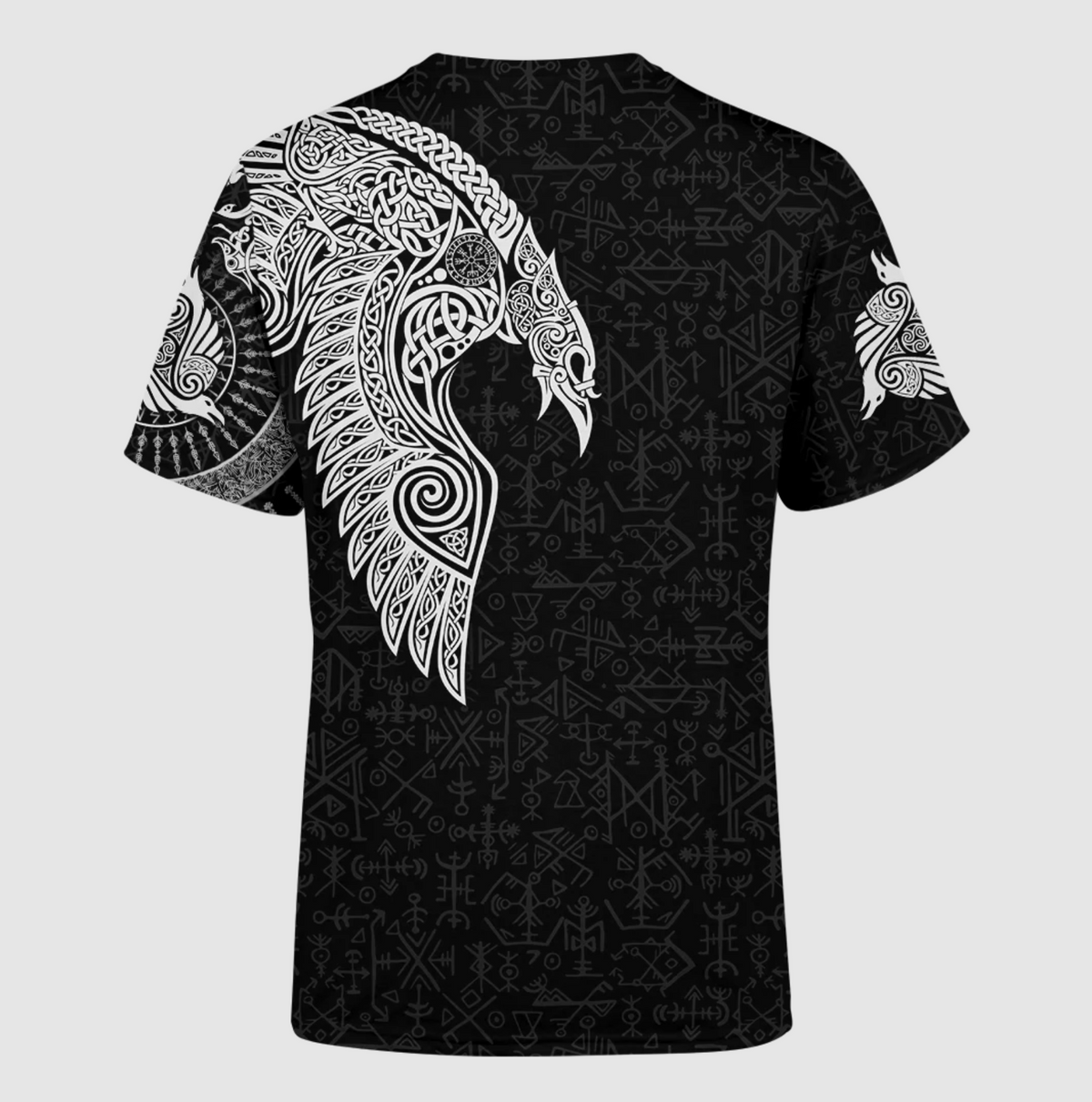Custom Viking Clothing Viking Raven Tattoo Black T Shirt RLT12 - Wonder Print Shop