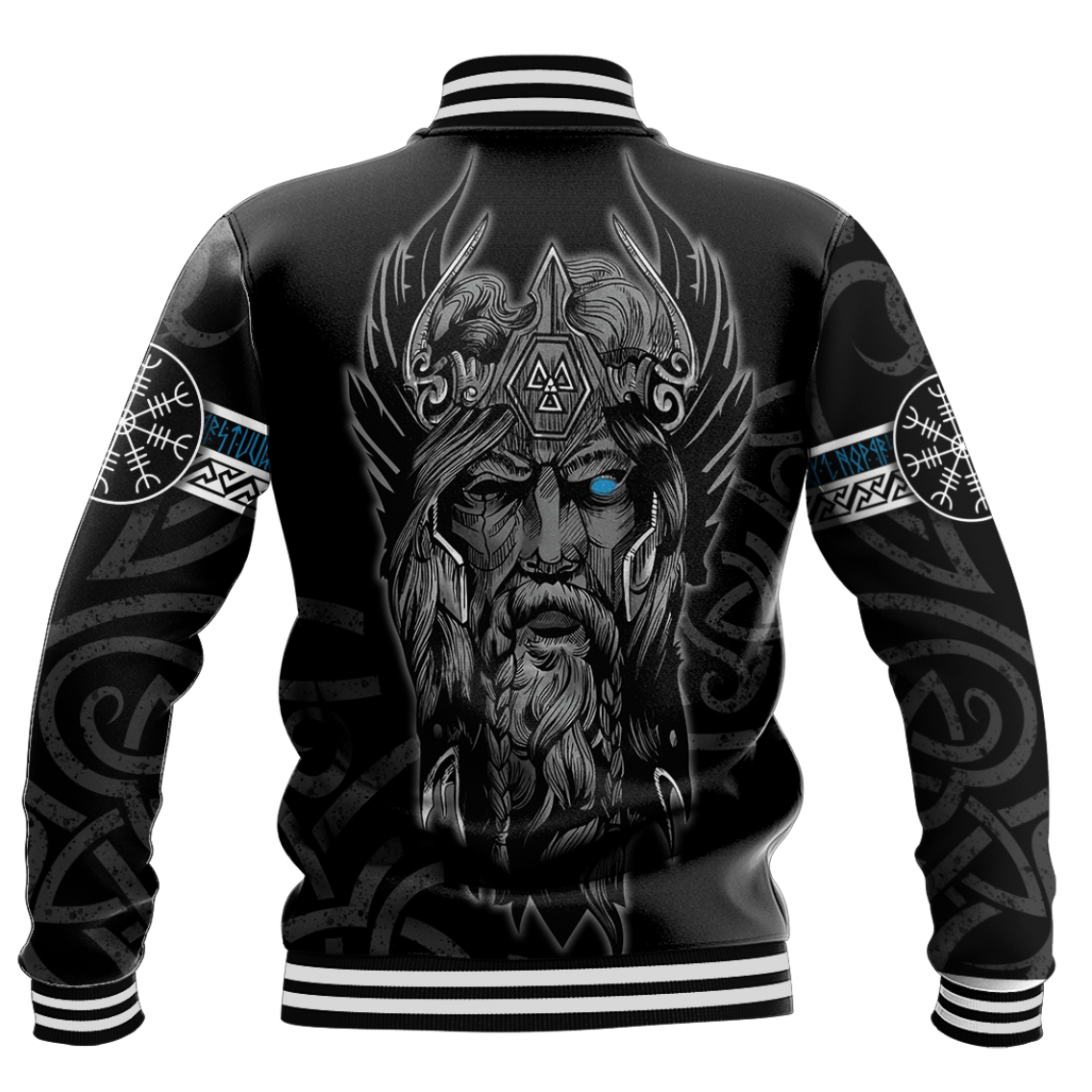 Viking Clothing Viking Odin Helm Of Awe Baseball Jacket RLT12 - Wonder Print Shop