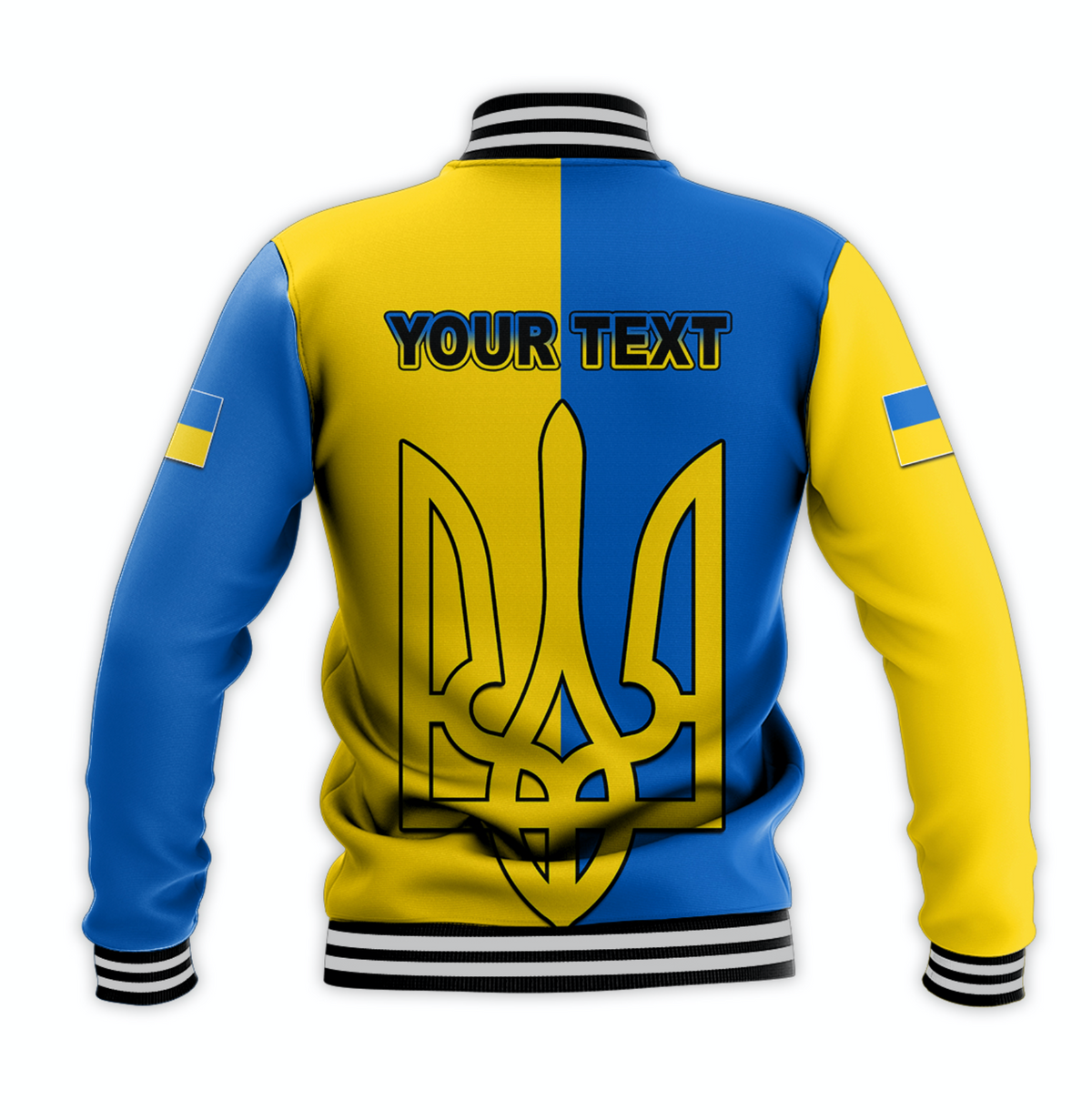 (Custom Personalised) Ukraine Baseball Jacket Stand With Ukraine Flag Style LT6 - Wonder Print Shop
