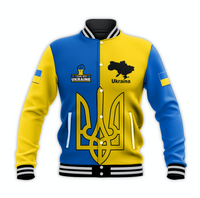 (Custom Personalised) Ukraine Baseball Jacket Stand With Ukraine Flag Style LT6 - Wonder Print Shop