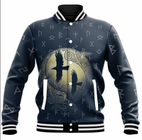 Viking Clothing Raven Rune Baseball Jacket RLT12 - Wonder Print Shop