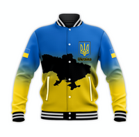 (Custom Personalised) Ukraine Baseball Jacket With Map Stand With Ukraine LT6 - Wonder Print Shop
