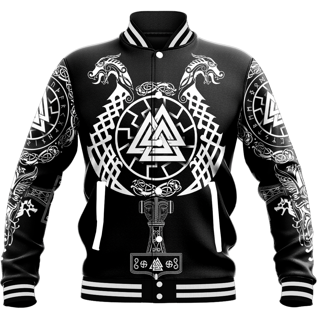 Viking Clothing Viking Valknut Ship Baseball Jacket RLT12 - Wonder Print Shop