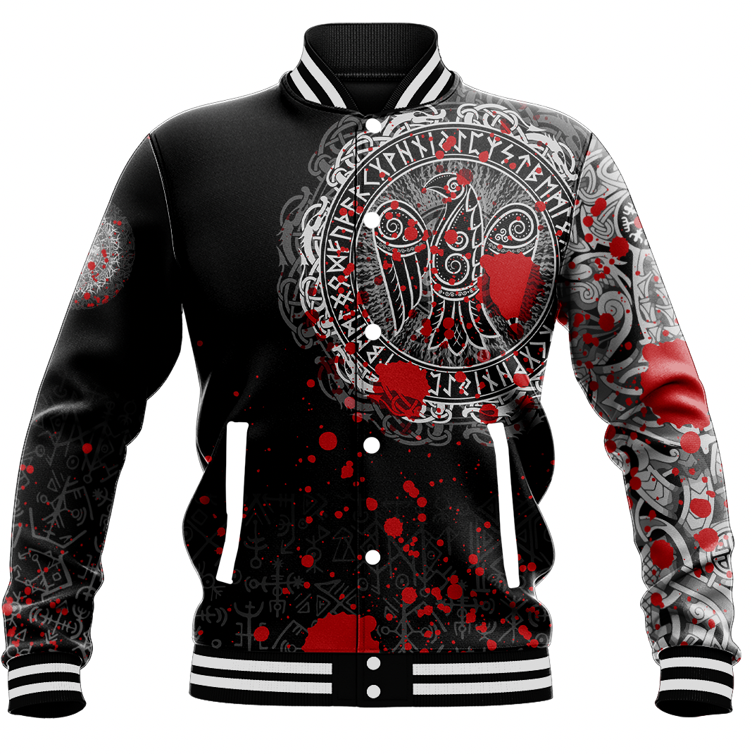 Viking Clothing Viking Raven Celtic Blood Baseball Jacket RLT12 - Wonder Print Shop