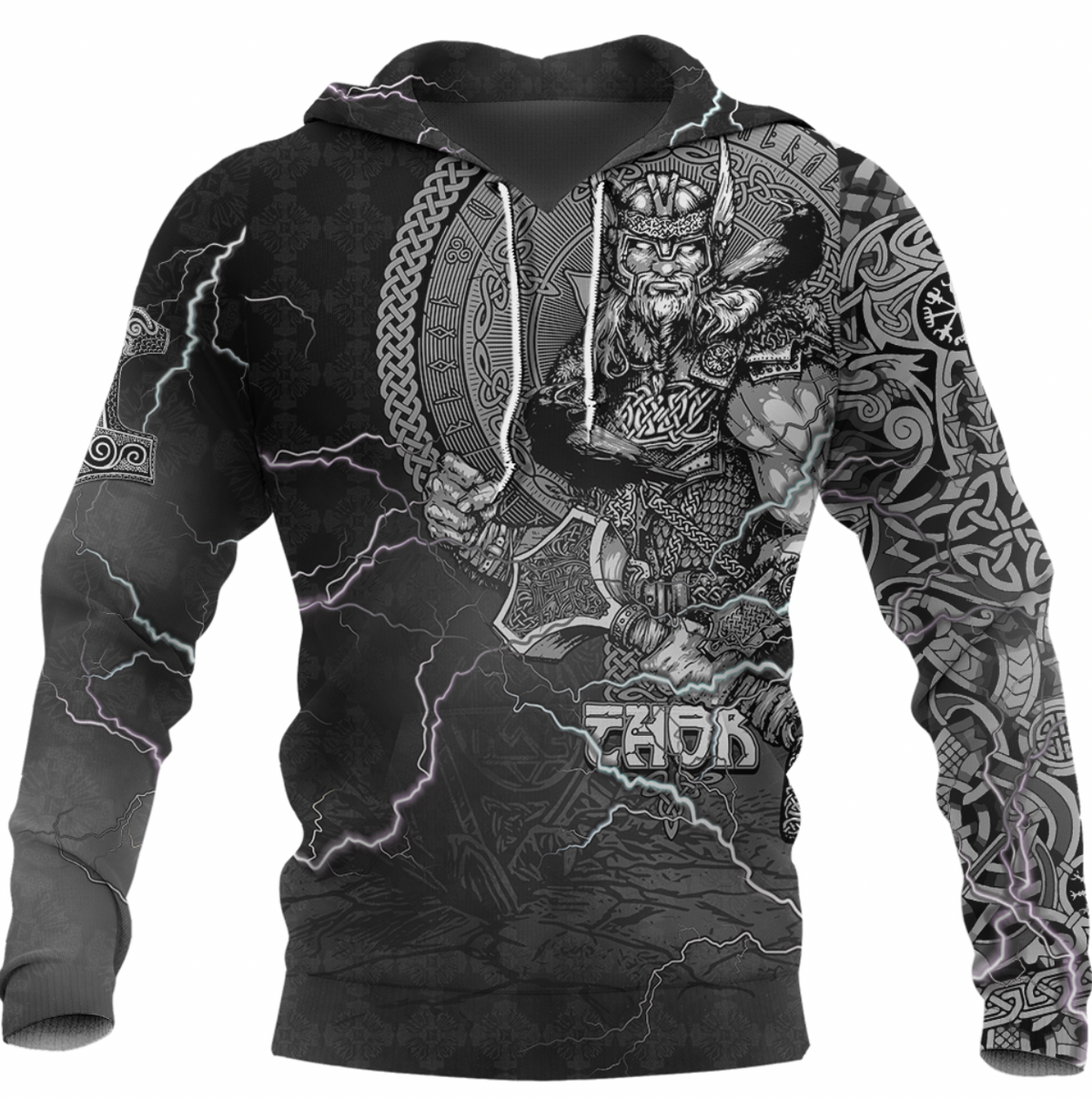 Viking Clothing Viking Thor and Jormungand Hoodie RLT12 - Wonder Print Shop