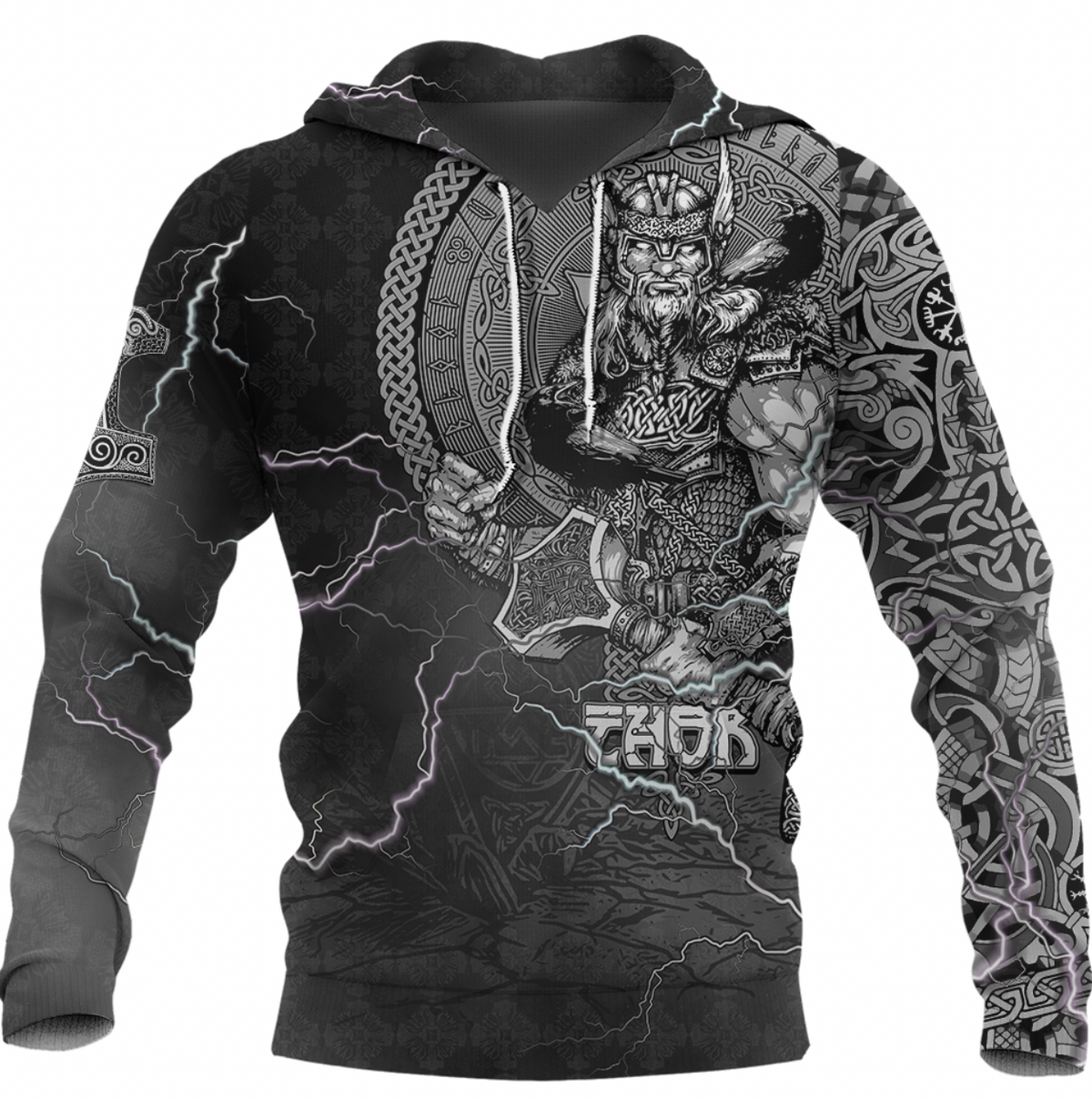 Viking Clothing Viking Thor and Jormungand Hoodie RLT12