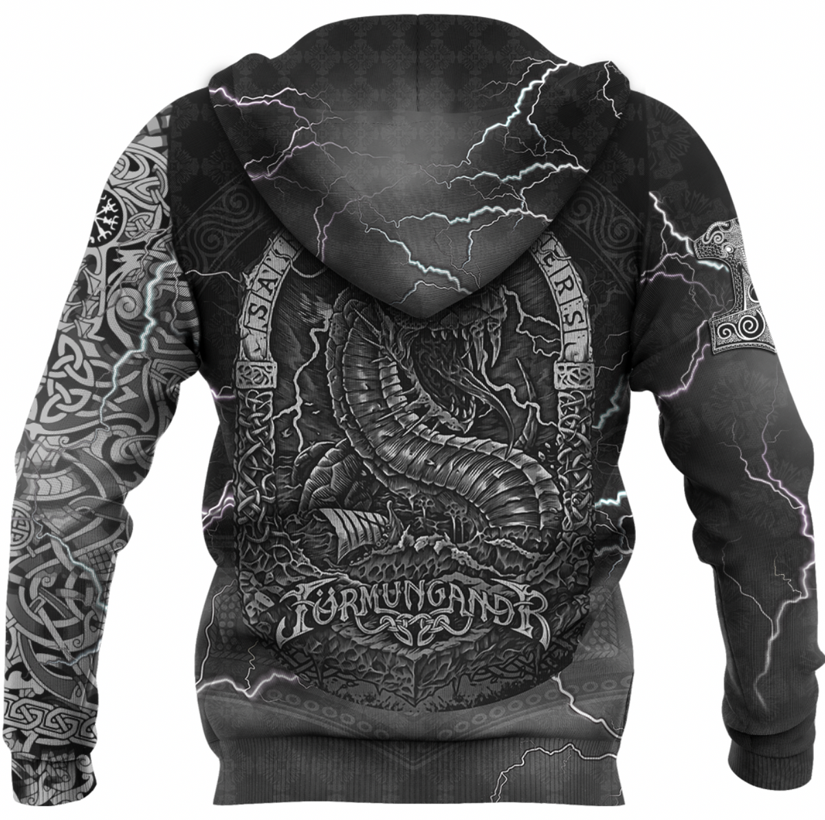 Viking Clothing Viking Thor and Jormungand Hoodie RLT12 - Wonder Print Shop
