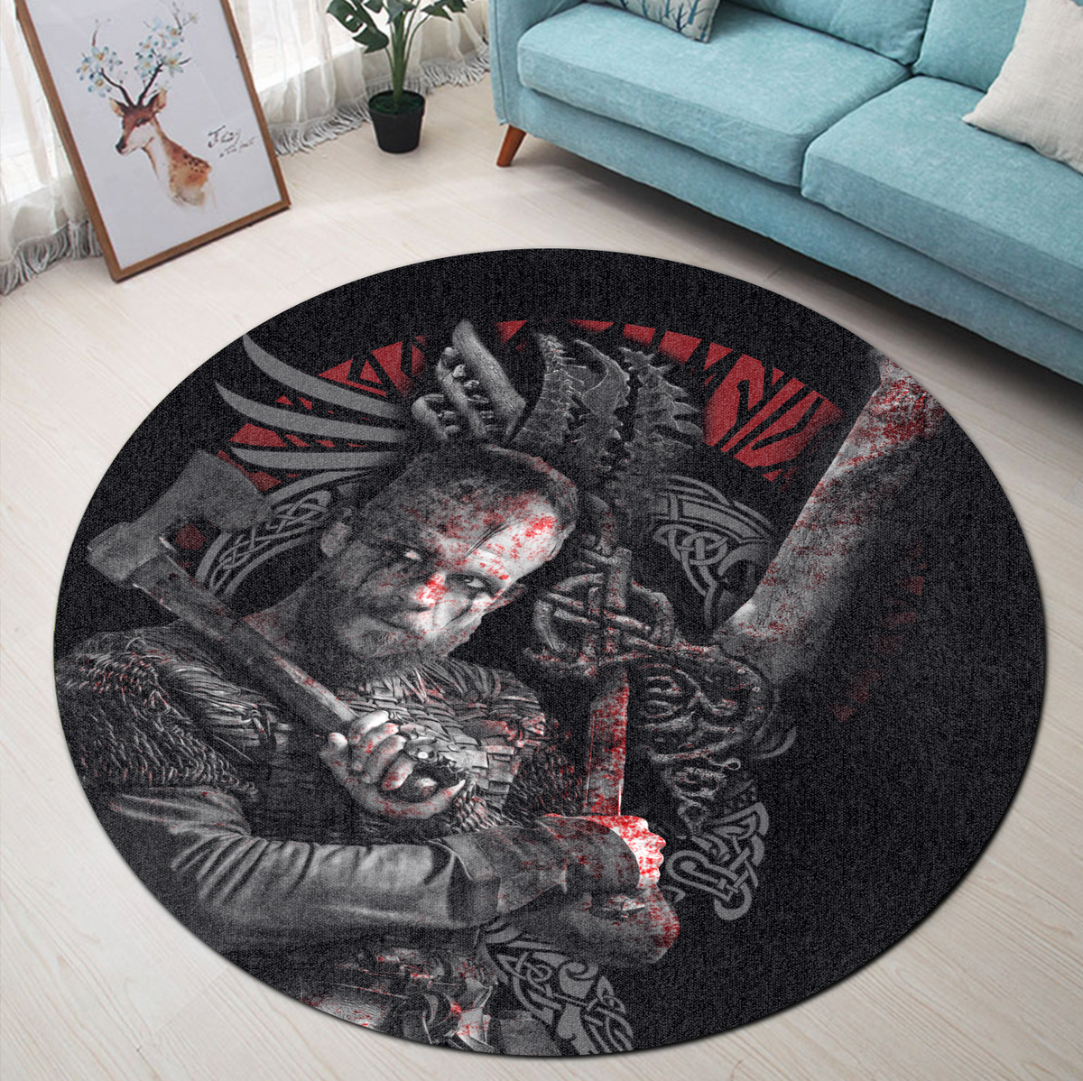 viking-carpet-viking-floki-3d-printed-round-carpet