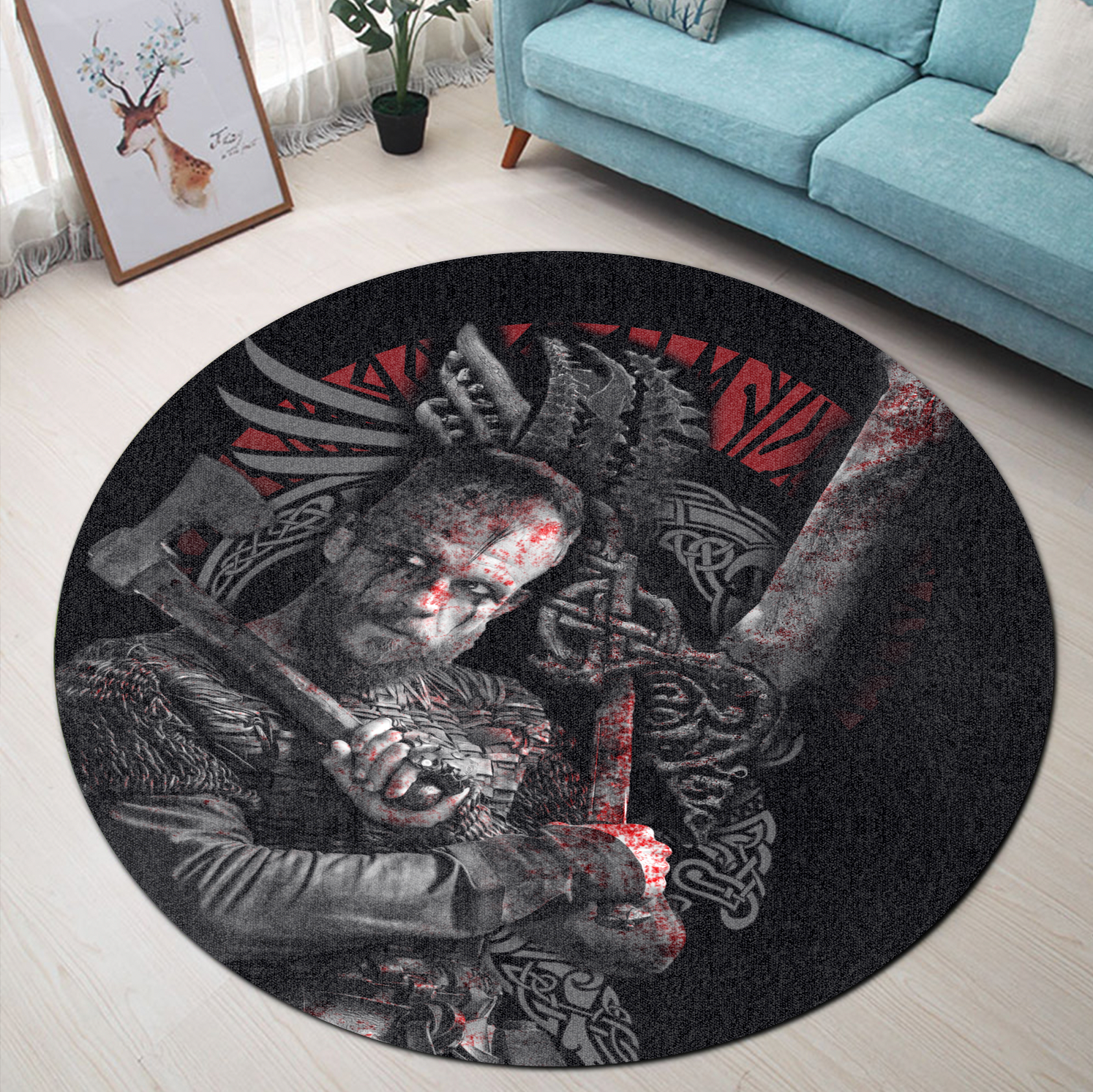 viking-carpet-viking-floki-3d-printed-round-carpet