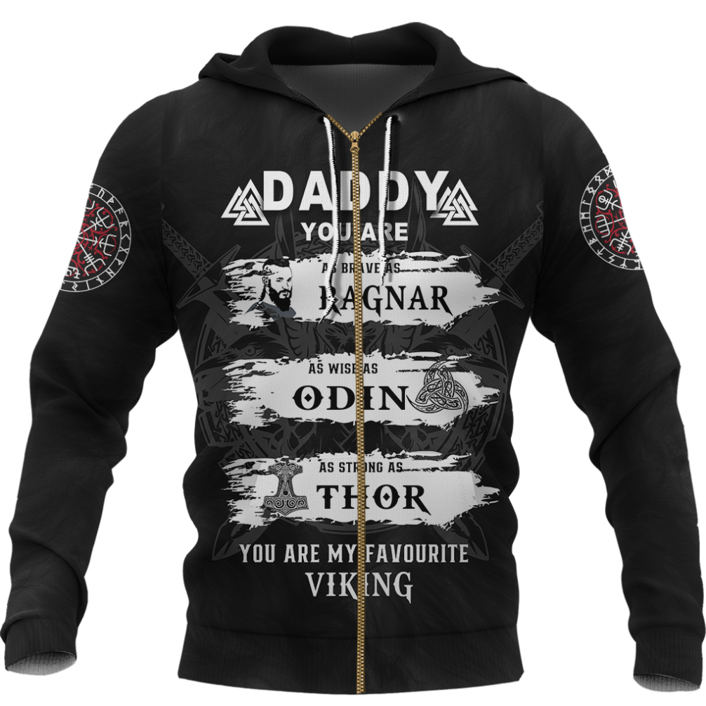 Viking Clothing Viking Daddy Zip Hoodie RLT12 - Wonder Print Shop