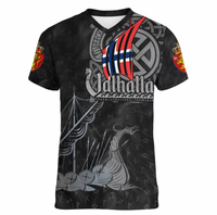 Viking Clothing Viking Norway Drakkar V neck T shirt RLT12 - Wonder Print Shop