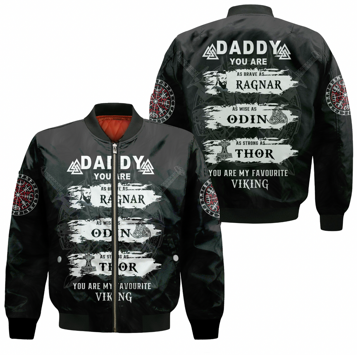 Viking Clothing Viking Daddy Sleeve Zip Bomber Jacket RLT12 - Wonder Print Shop