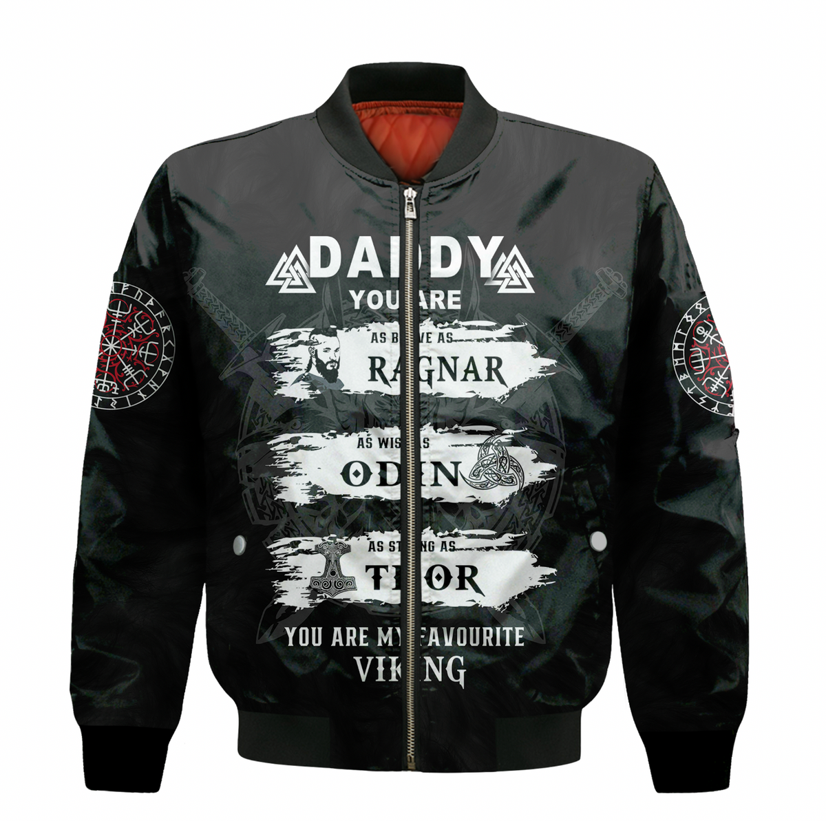 Viking Clothing Viking Daddy Sleeve Zip Bomber Jacket RLT12 - Wonder Print Shop