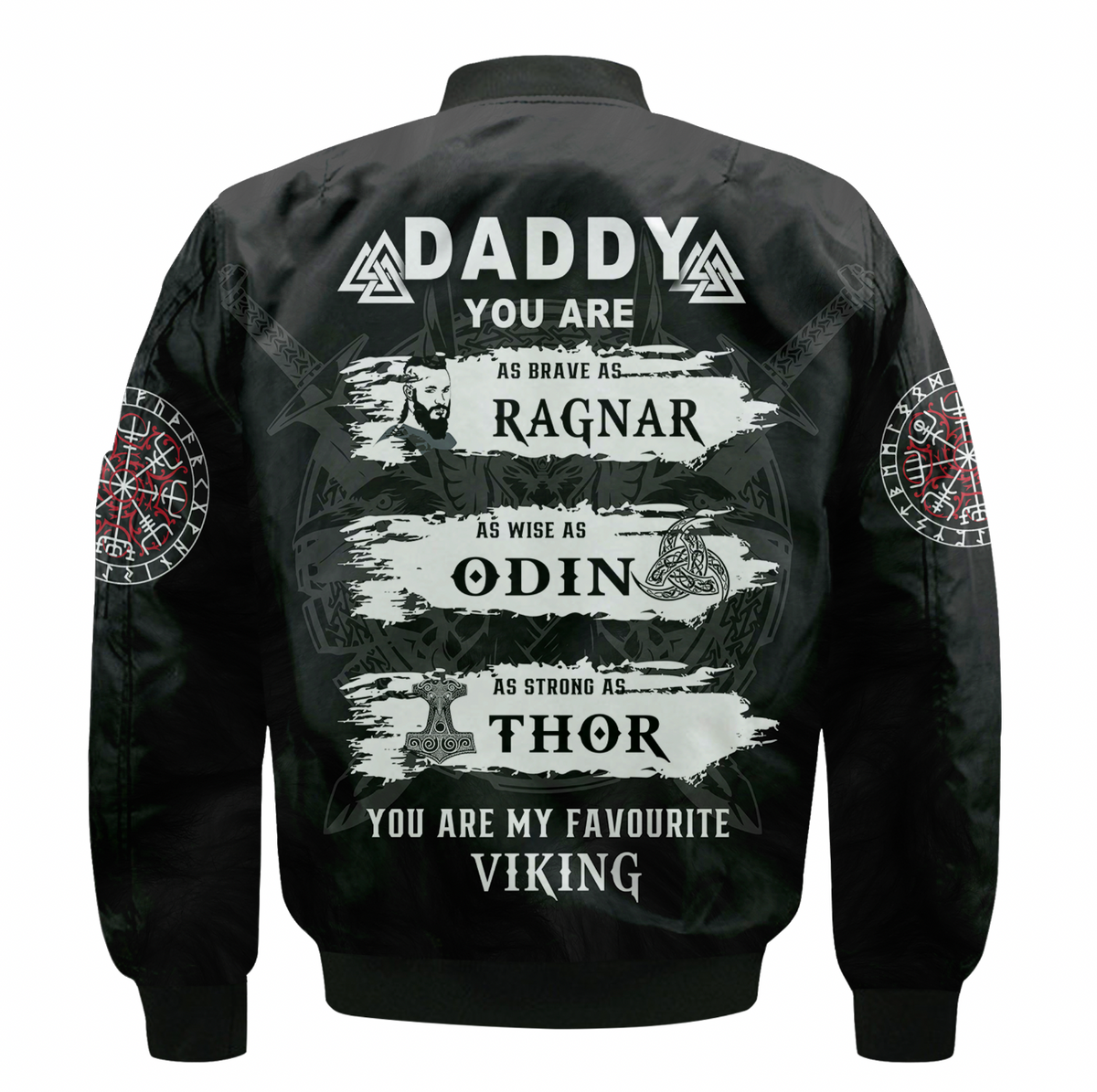 Viking Clothing Viking Daddy Sleeve Zip Bomber Jacket RLT12 - Wonder Print Shop