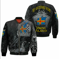 Viking Clothing Viking land Islands Drakkar Sleeve Zip Bomber Jacket RLT12 - Wonder Print Shop