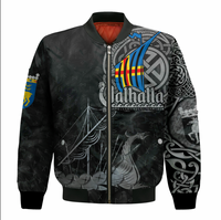 Viking Clothing Viking land Islands Drakkar Sleeve Zip Bomber Jacket RLT12 - Wonder Print Shop