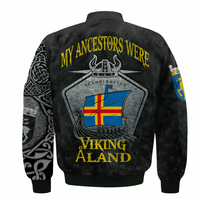Viking Clothing Viking land Islands Drakkar Sleeve Zip Bomber Jacket RLT12 - Wonder Print Shop