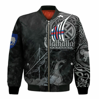 Viking Clothing Viking Faroe Islands Drakkar Sleeve Zip Bomber Jacket RLT12 - Wonder Print Shop