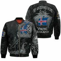 Viking Clothing Viking Iceland Drakkar Sleeve Zip Bomber Jacket RLT12 - Wonder Print Shop