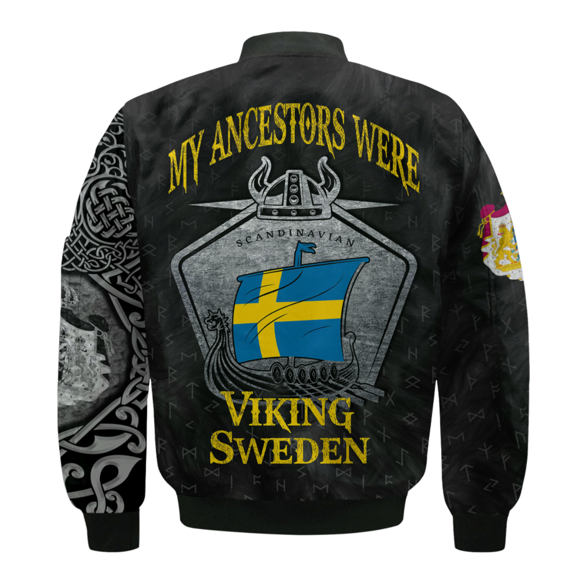 Viking Clothing Viking Iceland Sweden Sleeve Zip Bomber Jacket RLT12 - Wonder Print Shop